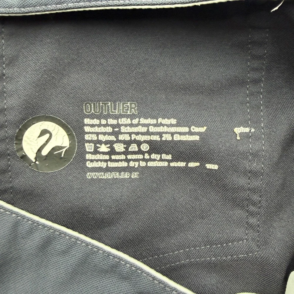 Outlier Slim Dungarees Men 36 Dark Charcoal Navy Blue Schoeller Workcloth Pants